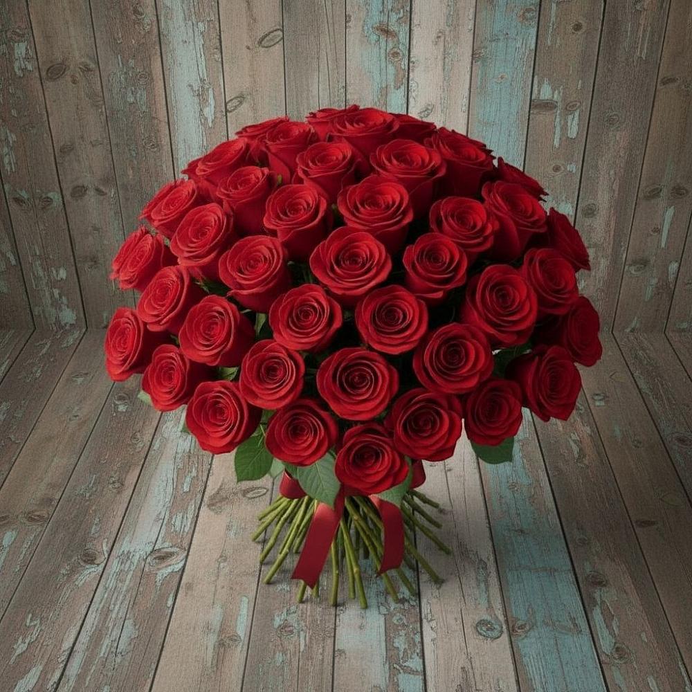 Букет 55 Красных роз Фридом в Шушенском