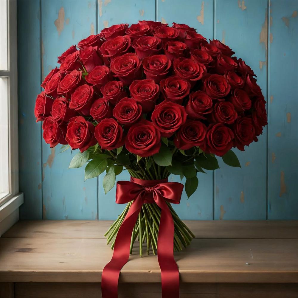 Букет Красные розы Блэк Меджик в Шушенском