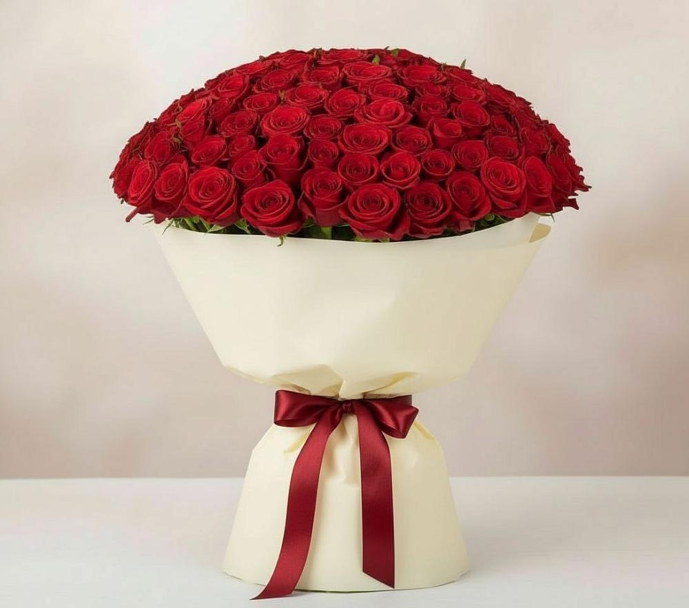 Букет 101 Красная роза Милано в Шушенском