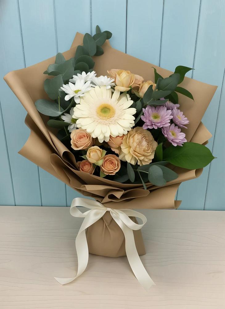 Букет цветов из: Герберы и Хризантемы в Шушенском