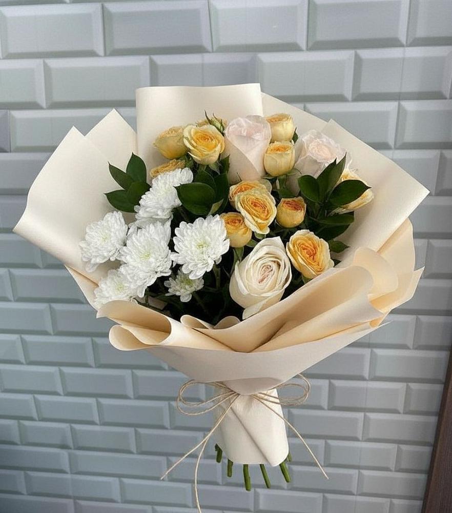 Букет цветов из: Розы и Хризантемы в Шушенском
