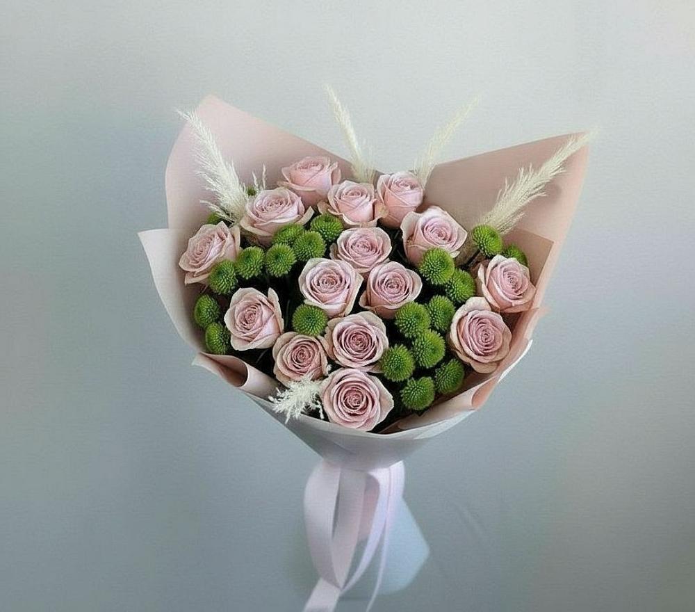 Букет цветов из: Розы и Хризантемы в Шушенском