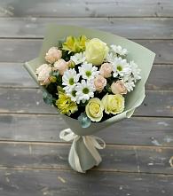 Букет цветов из:  Альстромерии, Розы и Хризантемы в Шушенском